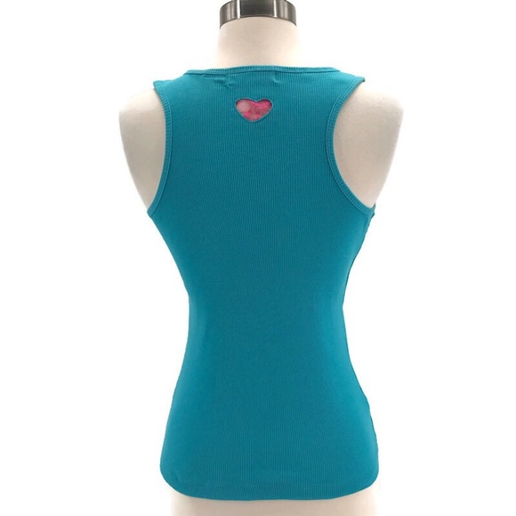 Bisou Bisou Teal Rhinestone Tank Top - Picture 3 of 5